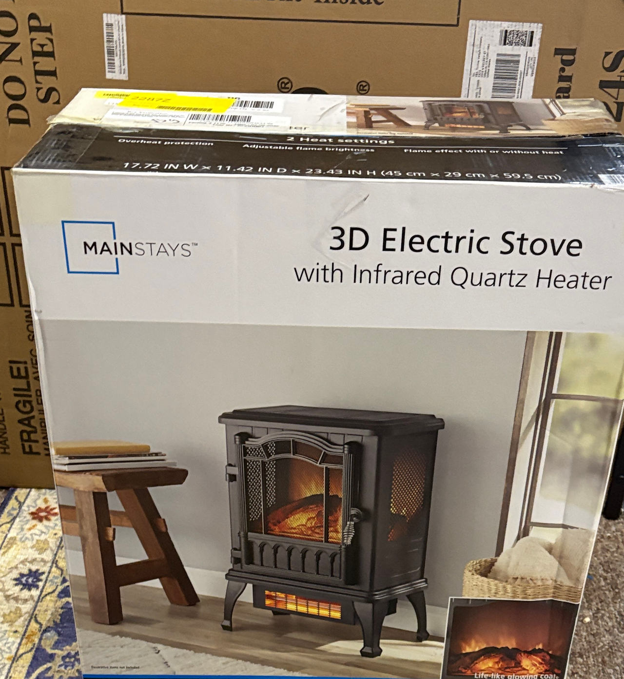 Mainstays 3D Electric Stove with Infrared Quartz Heater