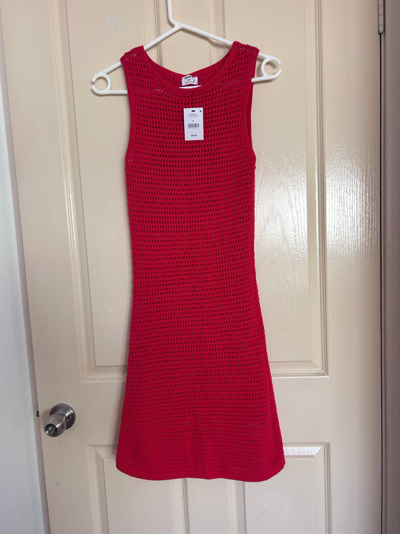 Red Crochet Sleeveless Dress