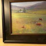 Framed Signed Landscape Painting of Cows in Field - Image 3