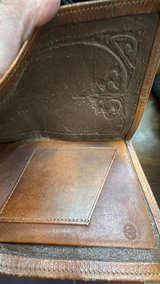Vintage Embossed Leather wallet with Monogram - Image 4