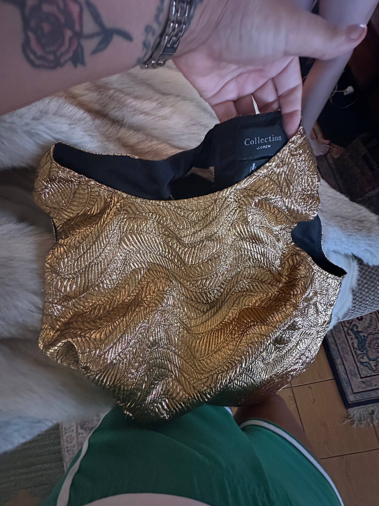 J.Crew Collection Metallic Gold Top