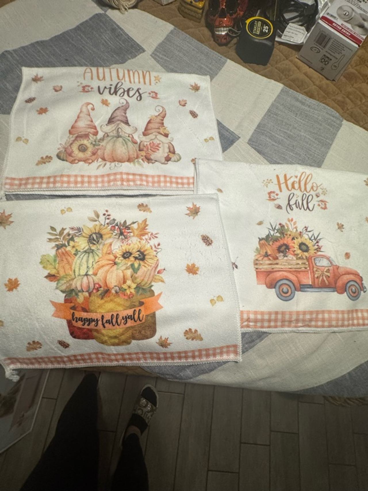 Fall Gnome Microfiber Dish/Hand Towels-Set of 3