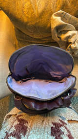 Leather Petale Dome Bag Dark Plum - Image 5