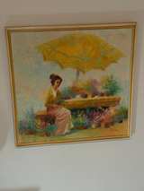 John Adamos Manol "Flower Vendor" Oil Painting - Image 8