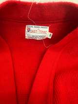 Red Vintage Varsity Letter Cardigan Sweater - Image 8