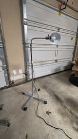 Rolling Gooseneck Floor Lamp with Metal Shade - Image 1