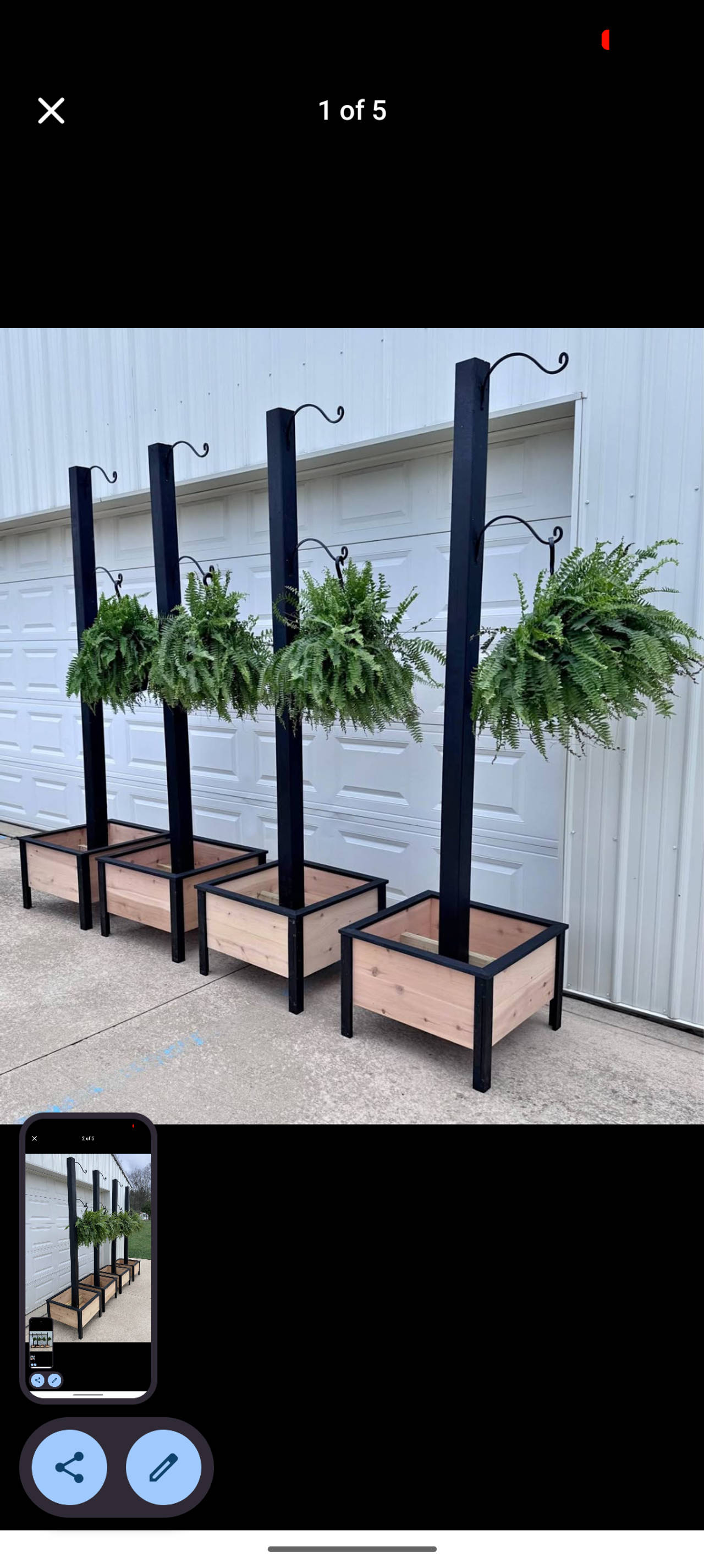 Wooden Planter Box with Hanging Post