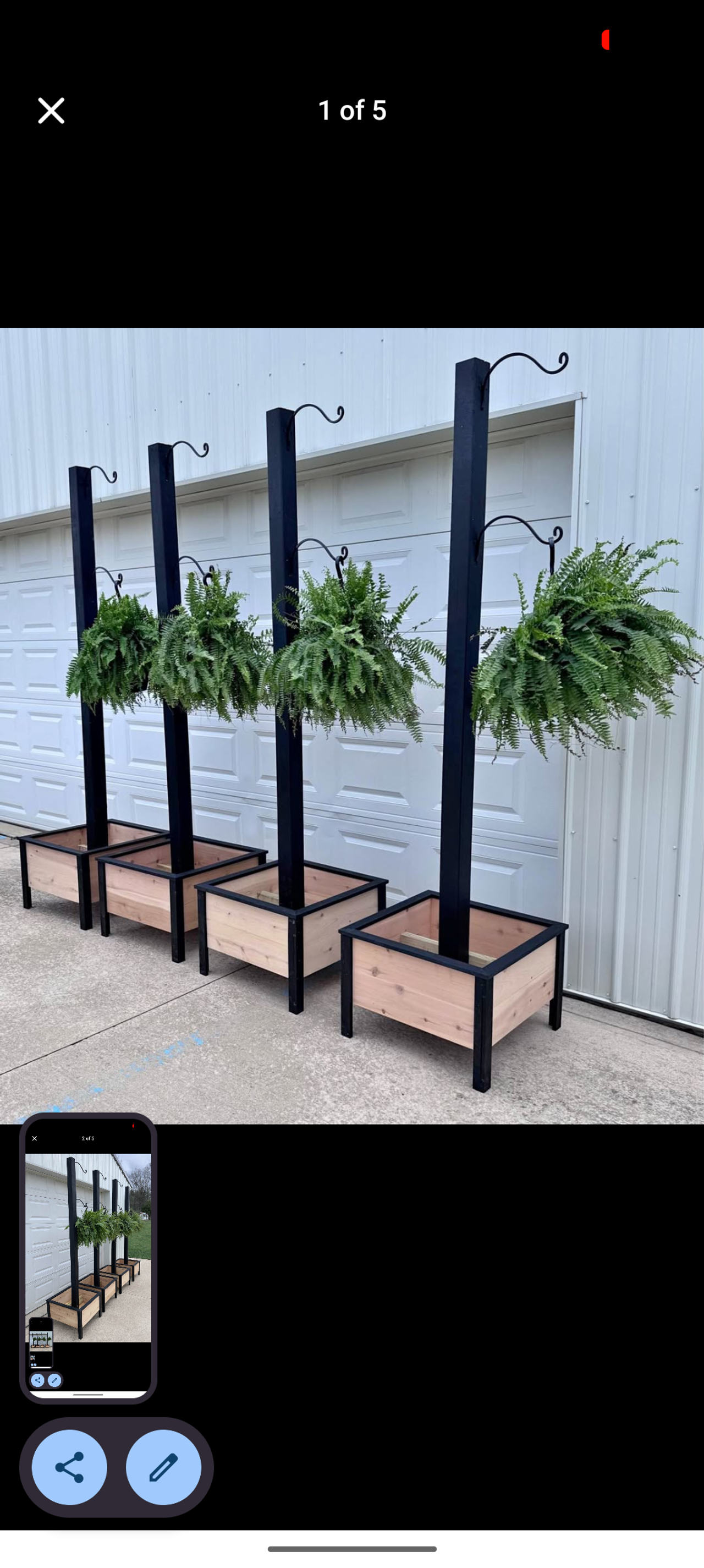 Wooden Planter Box with Hanging Post