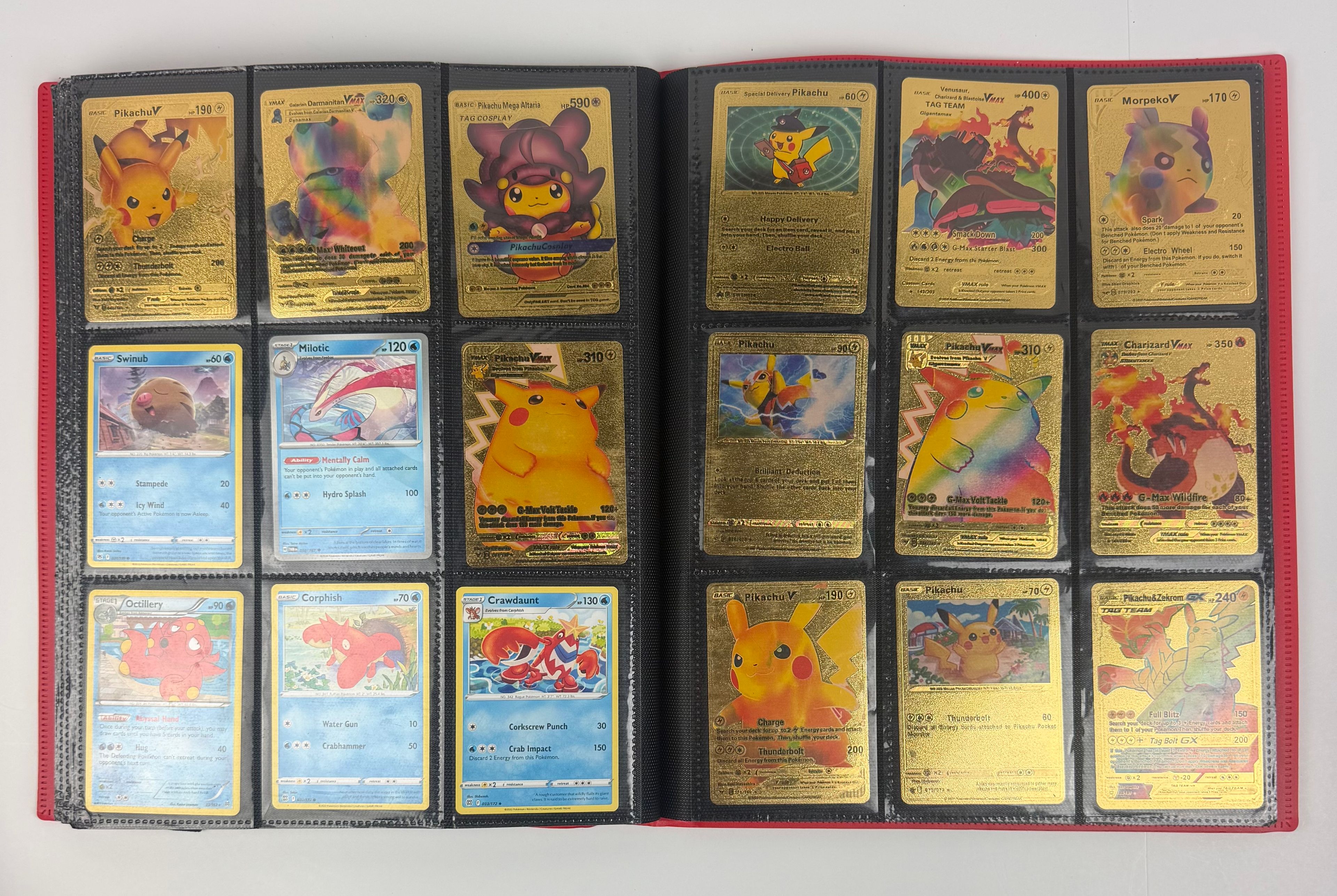 Pokemon 166 Card Collection Binder Pikachu Charizard Mewtwo