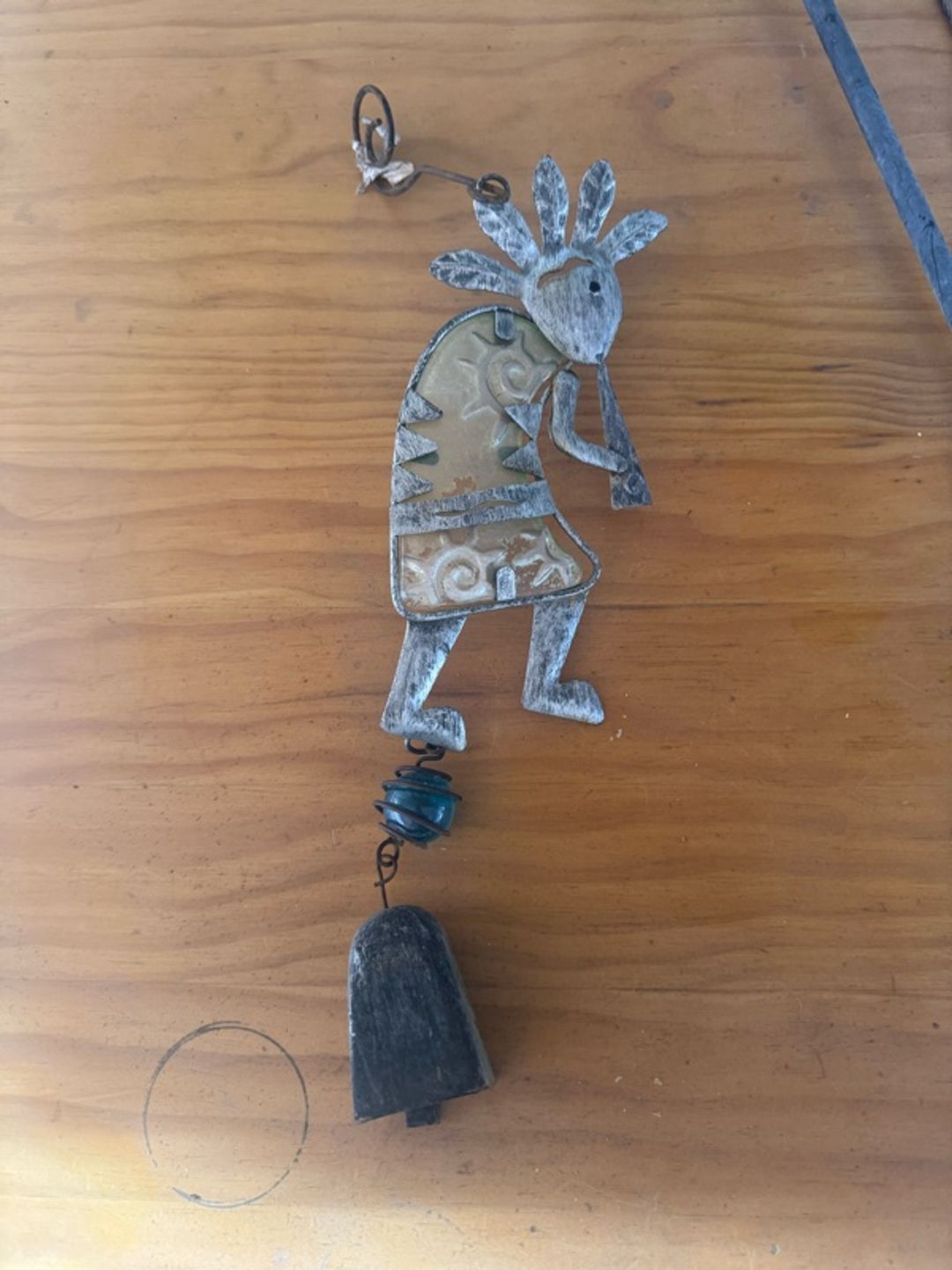 Paolo Soleri Vintage Bronze Bear Wind Chime 27-inch