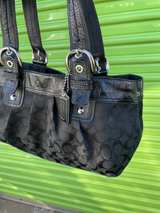 Coach Soho Pleated Black Canvas Tote - Image 6