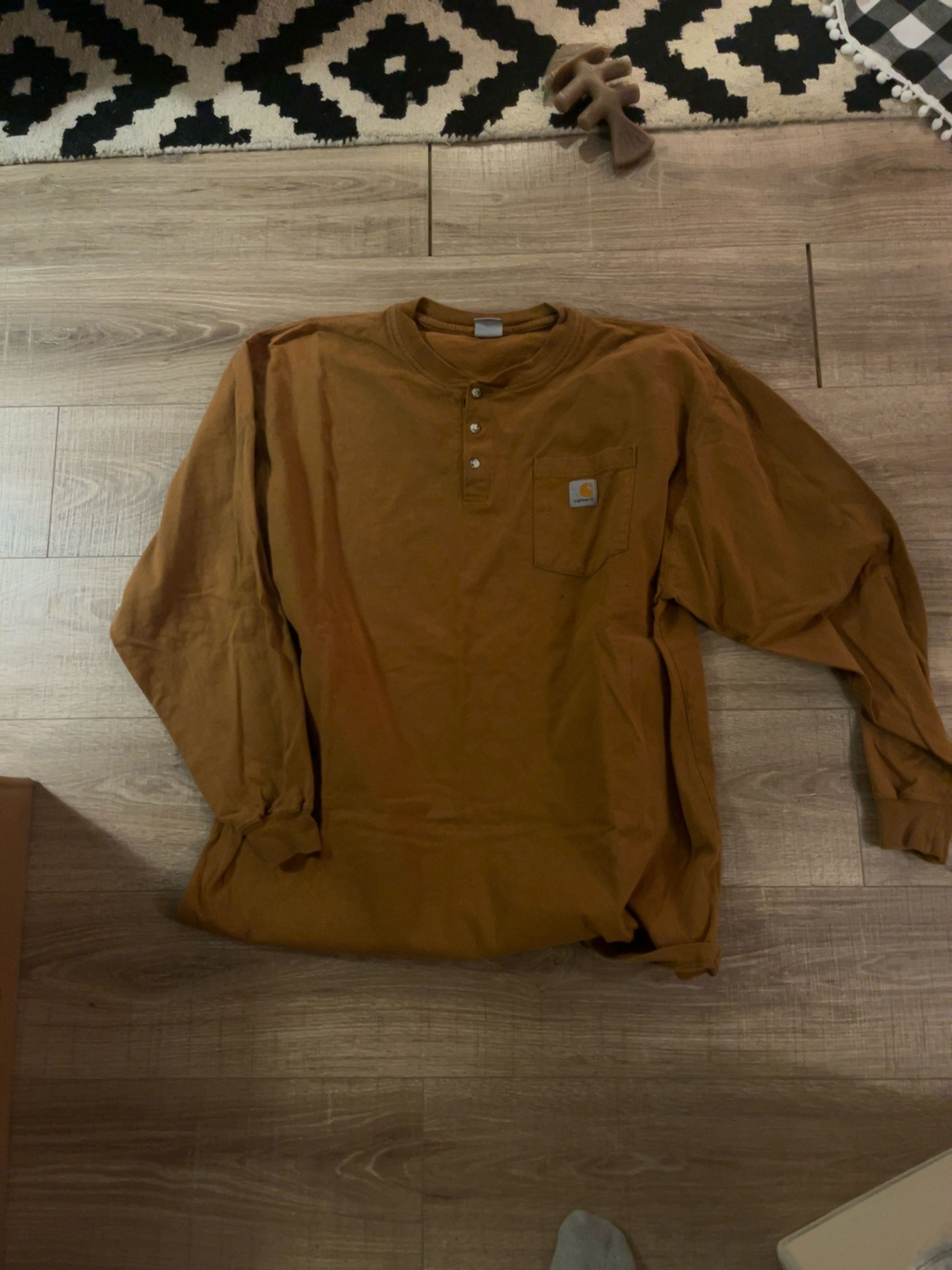 Carhartt Force Long-Sleeve FR Henley Shirt Brown XL