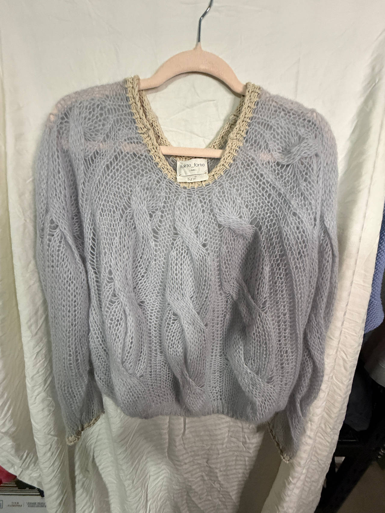 Forte Forte Mohair Blend Cable Knit Sweater