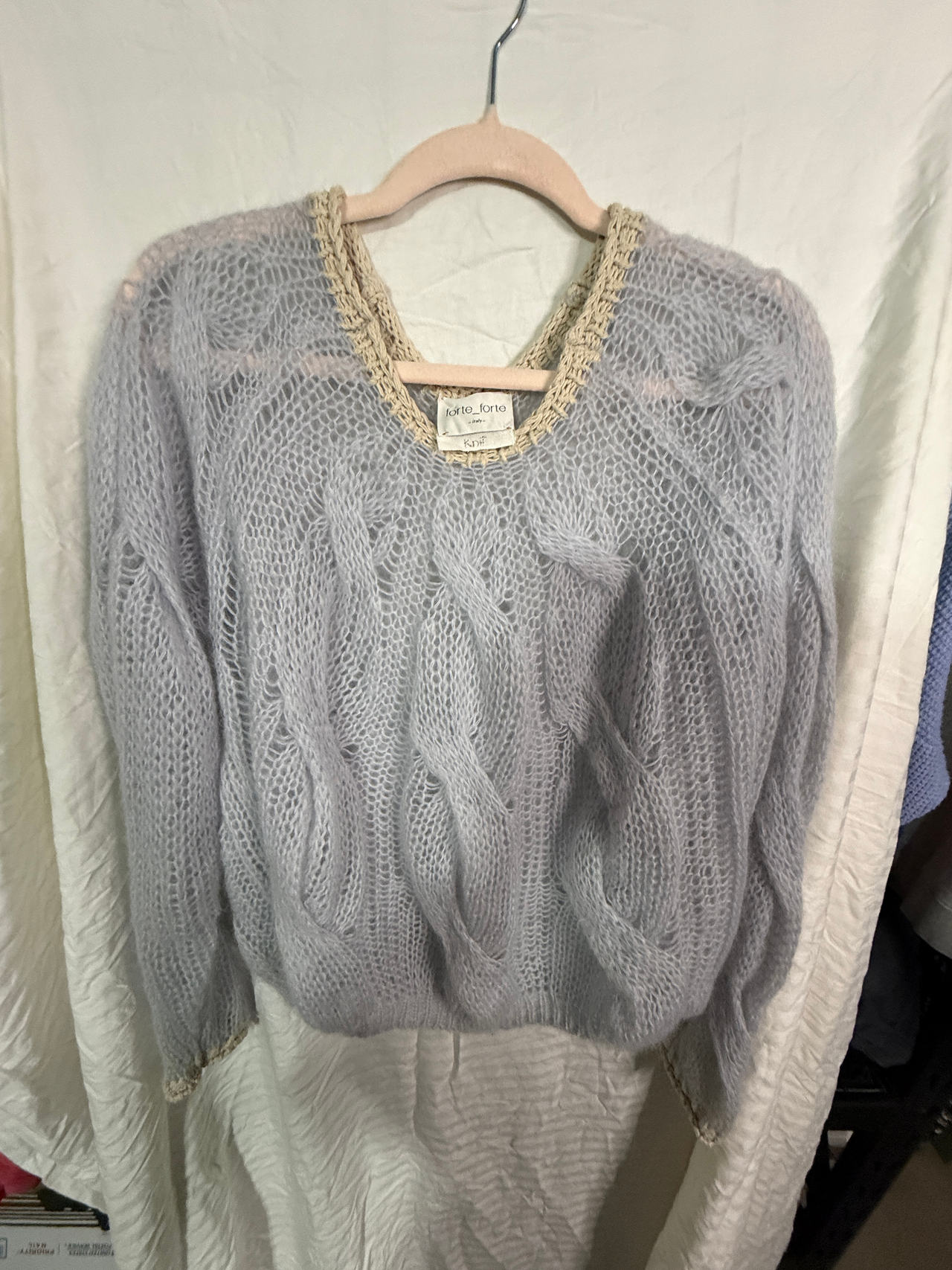 Forte Forte Mohair Blend Cable Knit Sweater