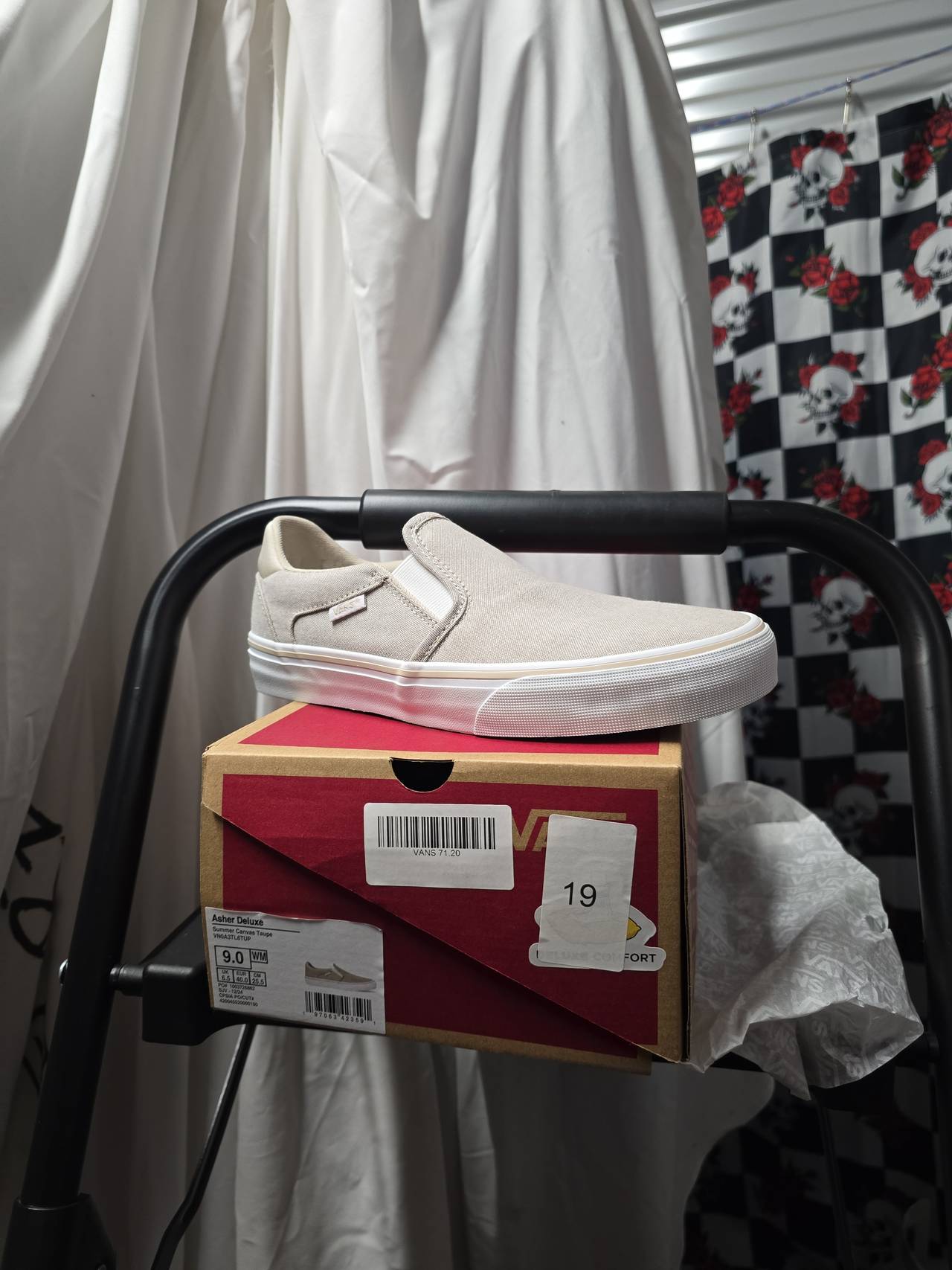 Vans Asher Deluxe Summer Canvas Taupe sz 9 Women