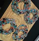 Multicolor Crackle Glass Bead Stretch Bracelets - Image 3