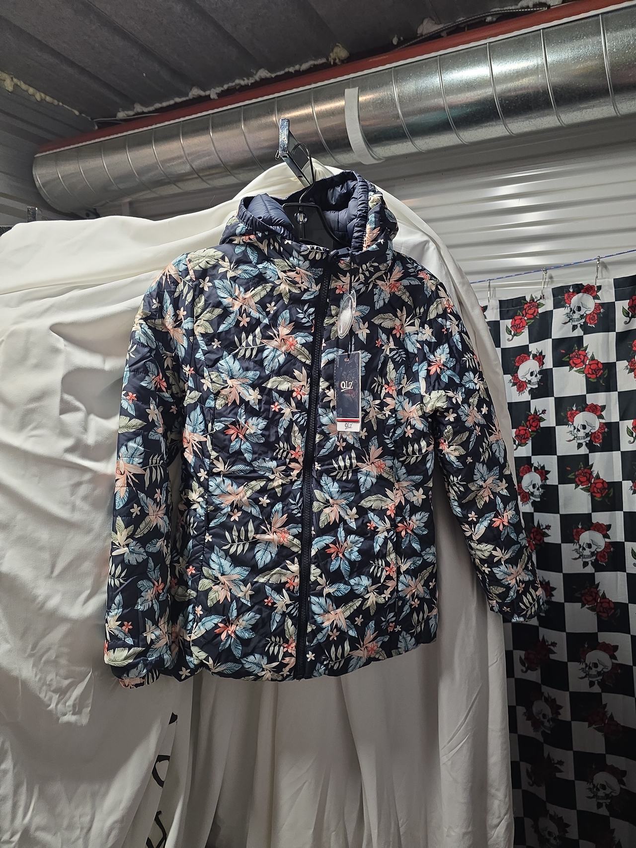 OLZ Floral Hooded Puffer Jacket
