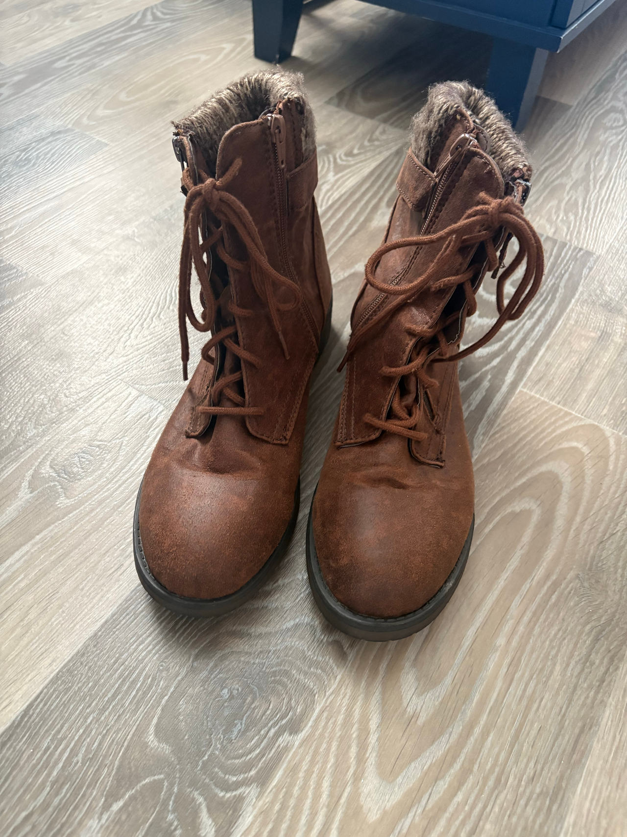Universal Thread Women's Knit Cuff Lace-Up Boots