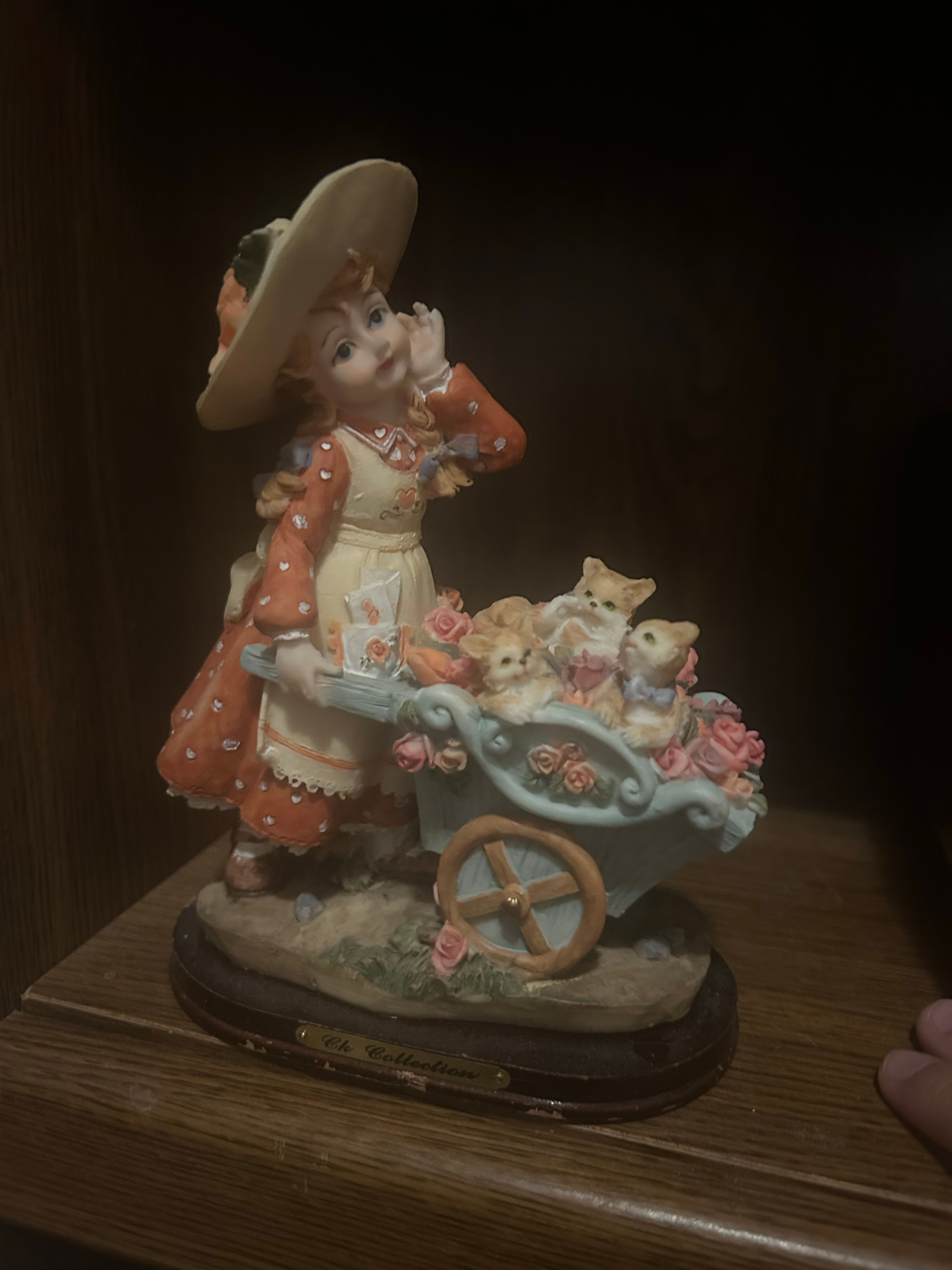 Ck Collection Girl with Kittens Figurine