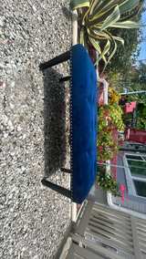 Navy Blue Tufted Velvet Bench - Image 2