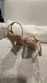 Schutz Vikki Nude Leather Ankle Tie High Heel Sandals: 8.5B - Image 3