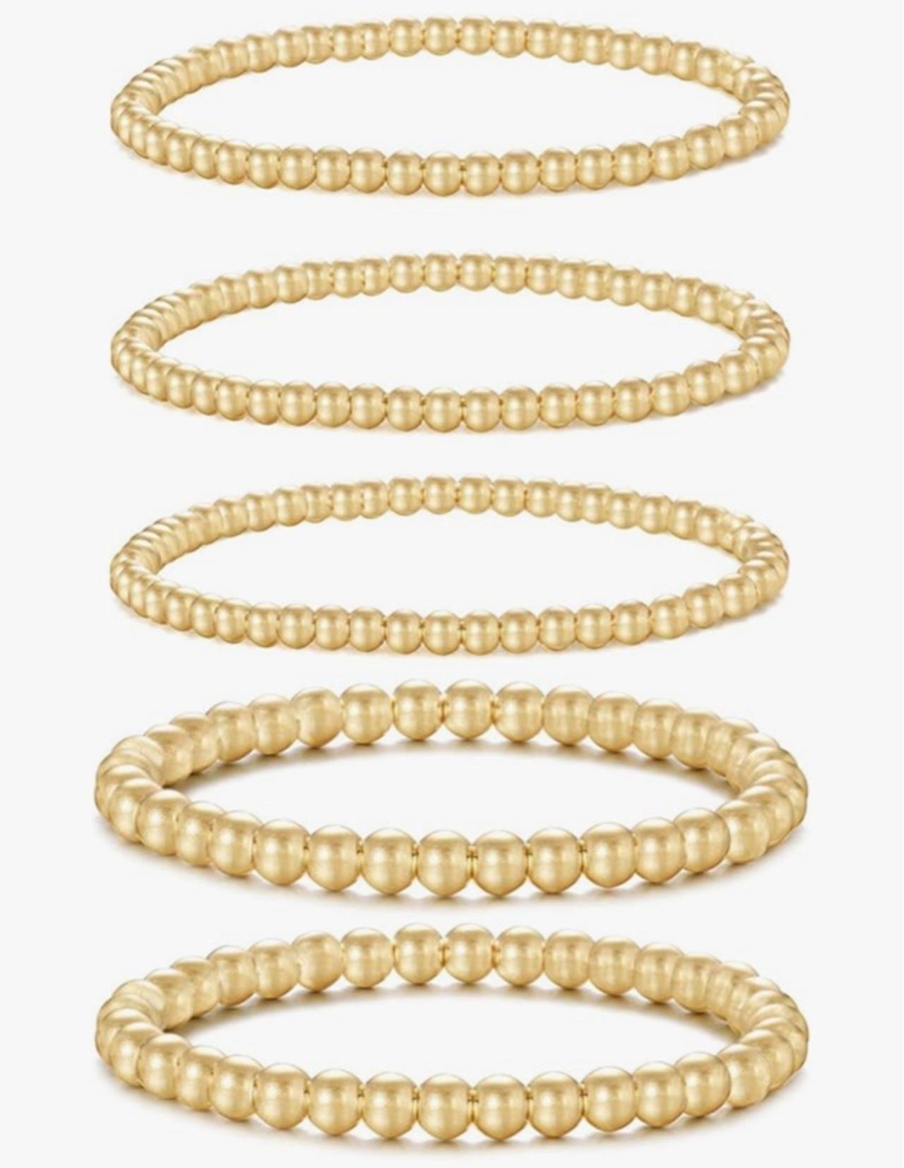 Badu Gold Plate Bead Bracelet for Women 14K Gold Plated Bead Ball Bracelet