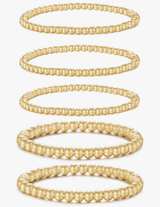 Badu Gold Plate Bead Bracelet for Women 14K Gold Plated Bead Ball Bracelet - Image 1
