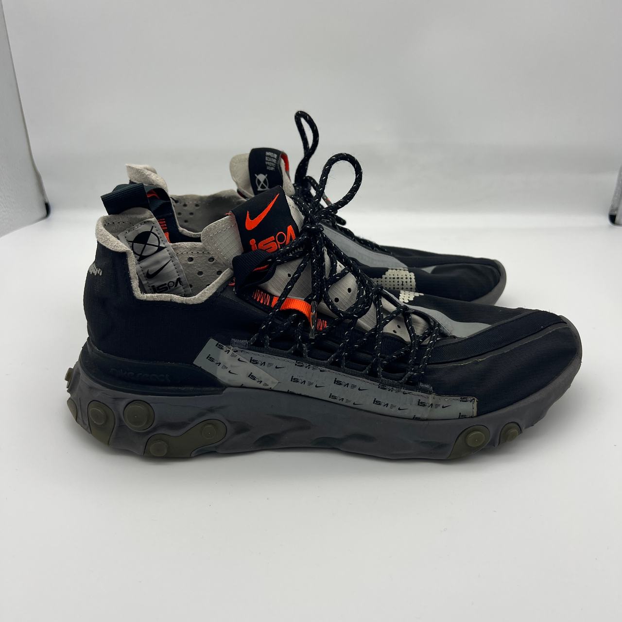 Nike ISPA React Low Black Grey Orange Men’s Size 10