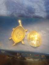 Vintage Brass Turtle Trinket Box with Chinese Longevity Symbol - Image 2