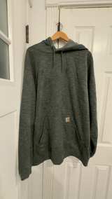 Carhartt Men's Green Gray Logo Hoodie XL Tall Loose Fit Sweater  - Image 1