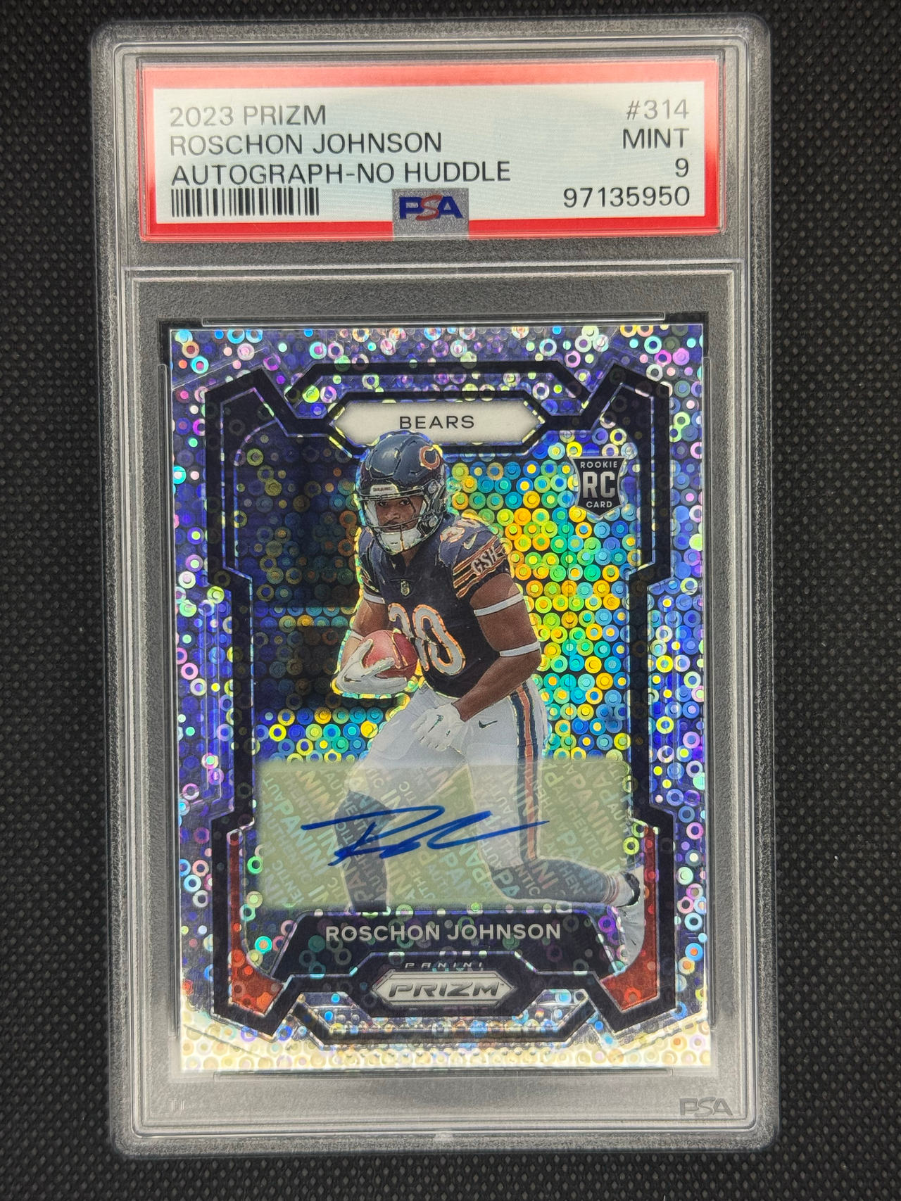 2023 Prizm Roschon Johnson Autograph-No Huddle Rookie Card