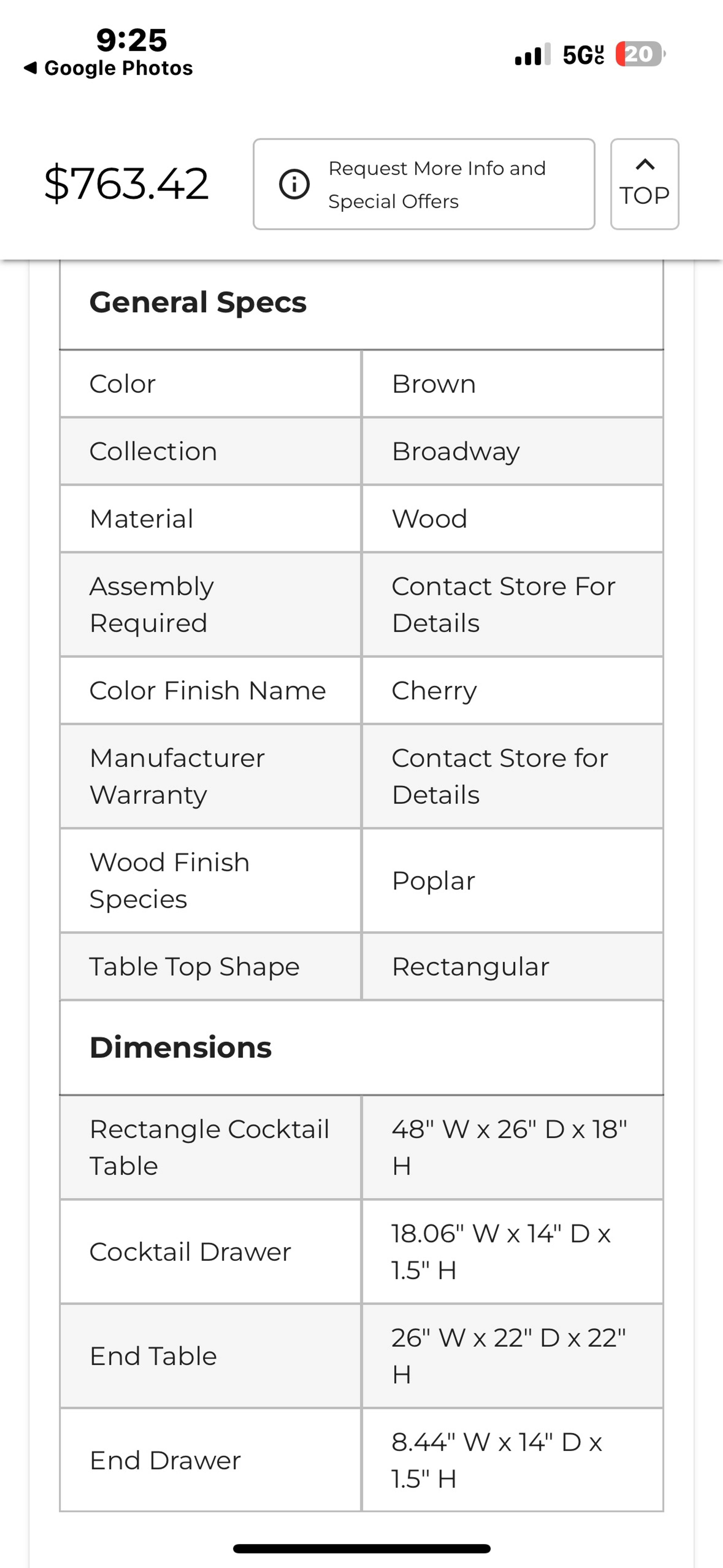 Rubin Furniture Lincoln Park Brown Wood End Table with Drawer - Image 2