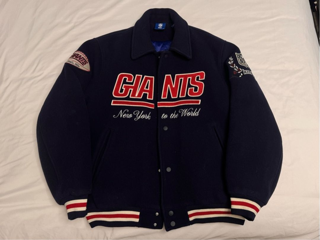 Kith x NFL Giants Wool Collared Coaches Jacket XL