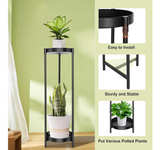 Plant Stand Indoor Outdoor, 2 Tier 24" Tall Black Flower Pot Plant Stands, Heavy - Image 4