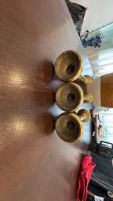 Vintage Brass Taper Candle Holders Set of 3 - Image 2