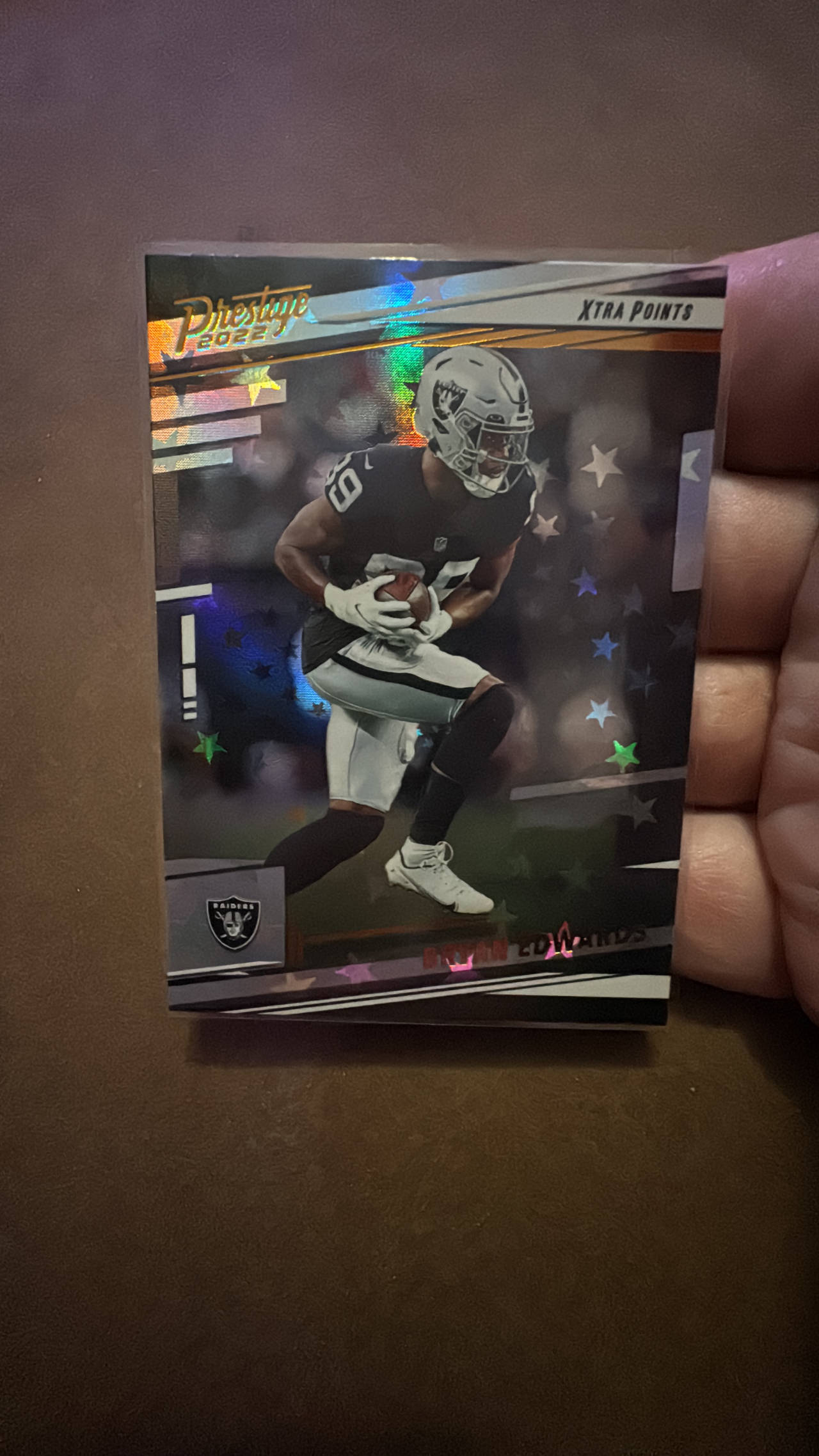 2022 Panini Prestige Xtra Points card of Bryan Edwards (RC)