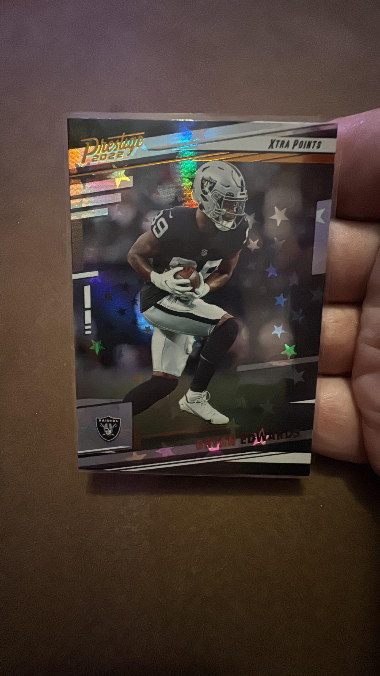 2022 Panini Prestige Xtra Points card of Bryan Edwards (RC)