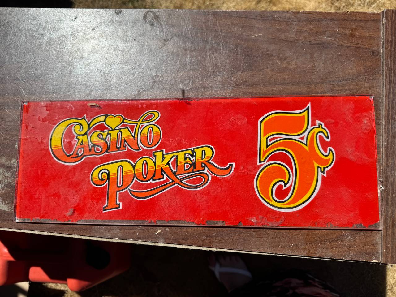 Vintage Casino Poker 5¢ Sign