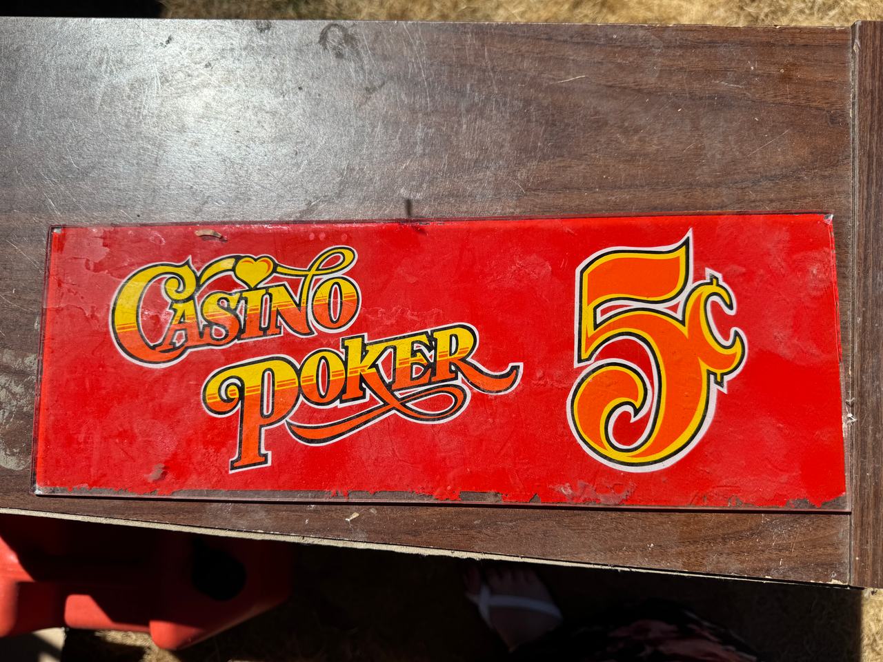 Vintage Casino Poker 5¢ Sign
