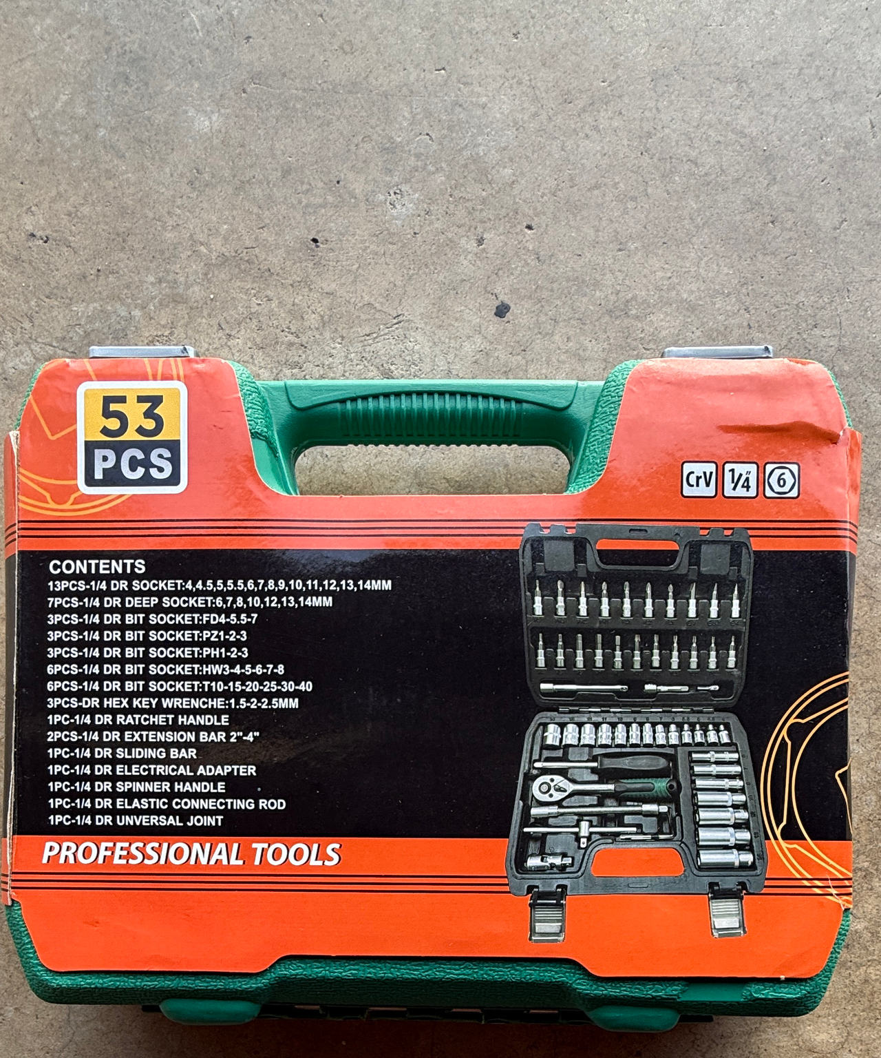 53-Piece 1/4-Inch Drive Socket and Bit Tool Set