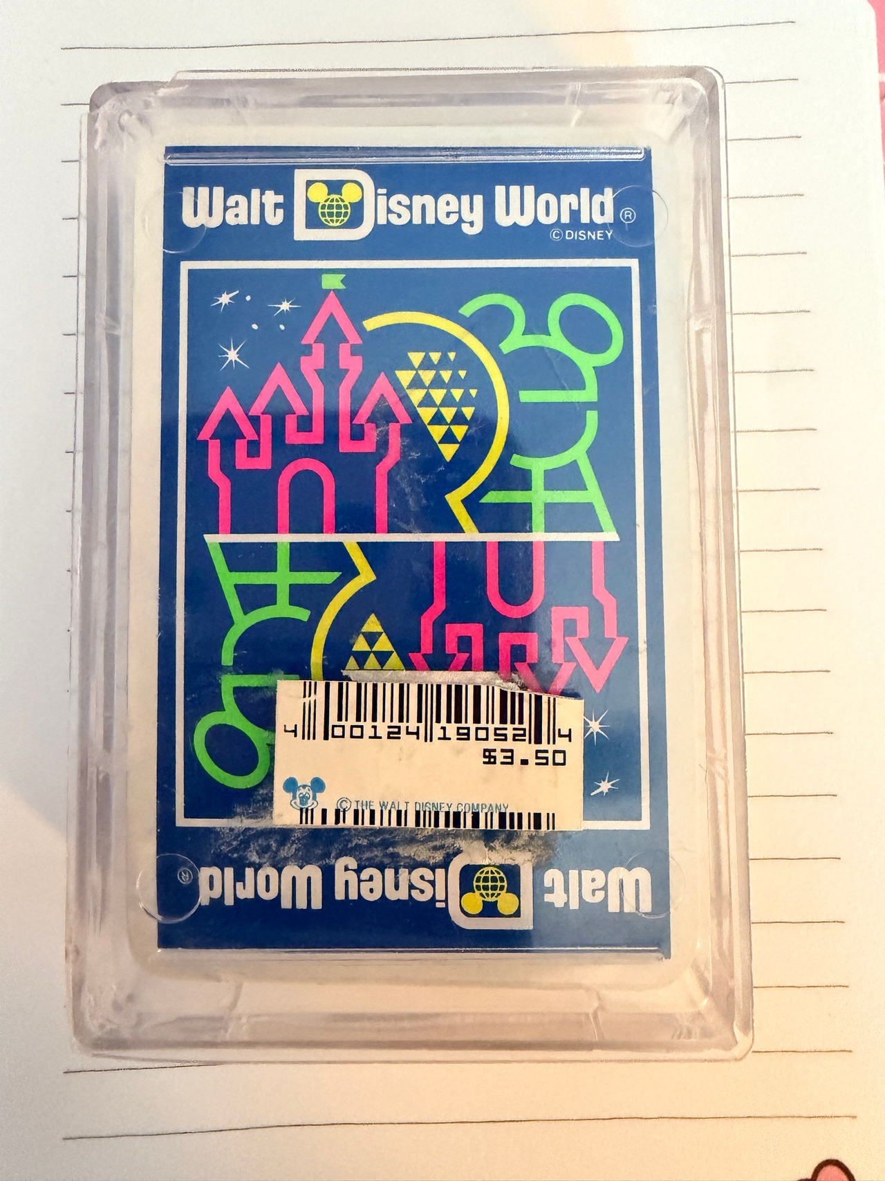 Vintage Walt Disney World Neon Playing Cards 1980's Full Deck
