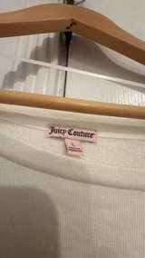 Juicy Couture I'm Not A Morning Girl White Sequin Sweatshirt Large  - Image 3
