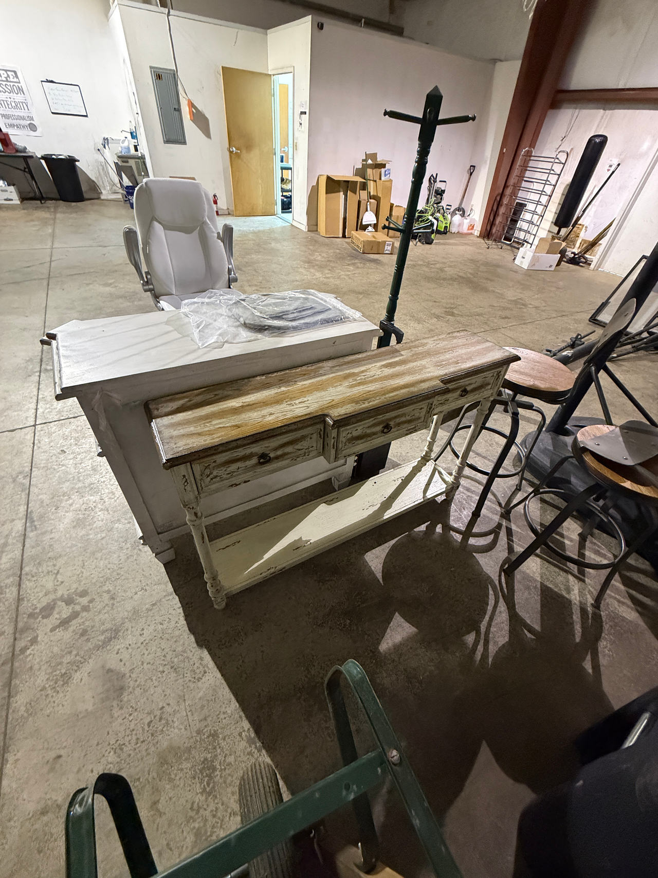 Rustic Farmhouse Console Table with Drawers