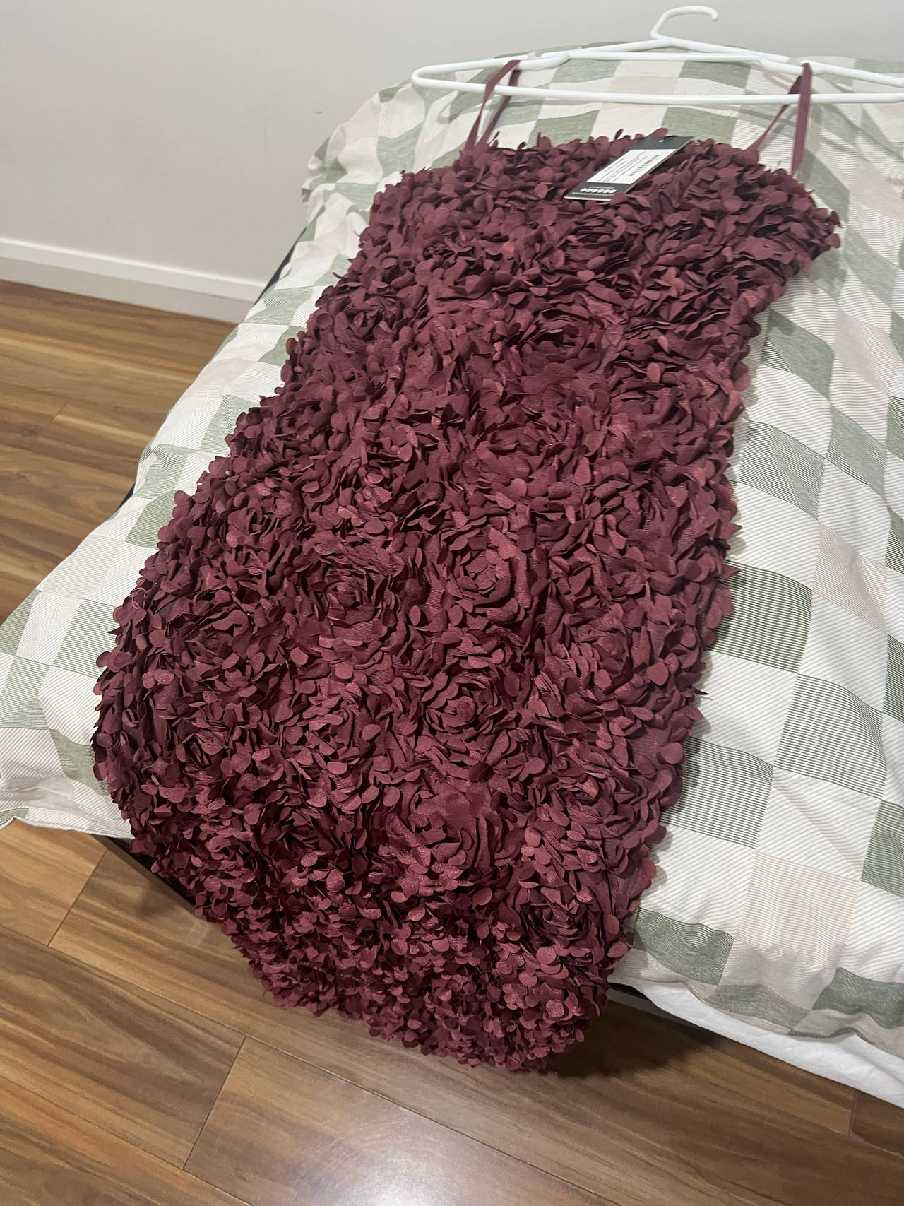 Textured Burgundy Cocktail Dress