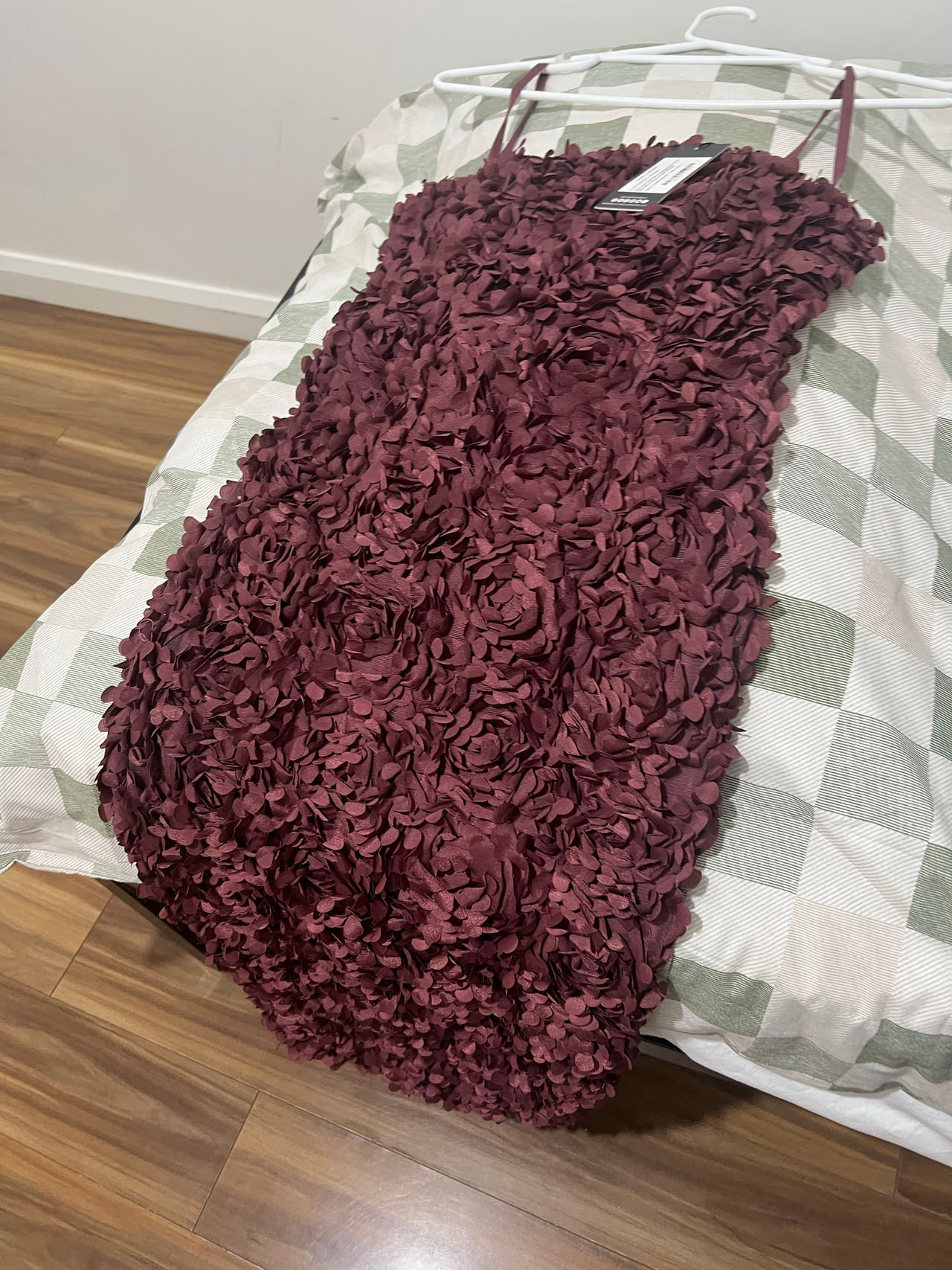 Textured Burgundy Cocktail Dress