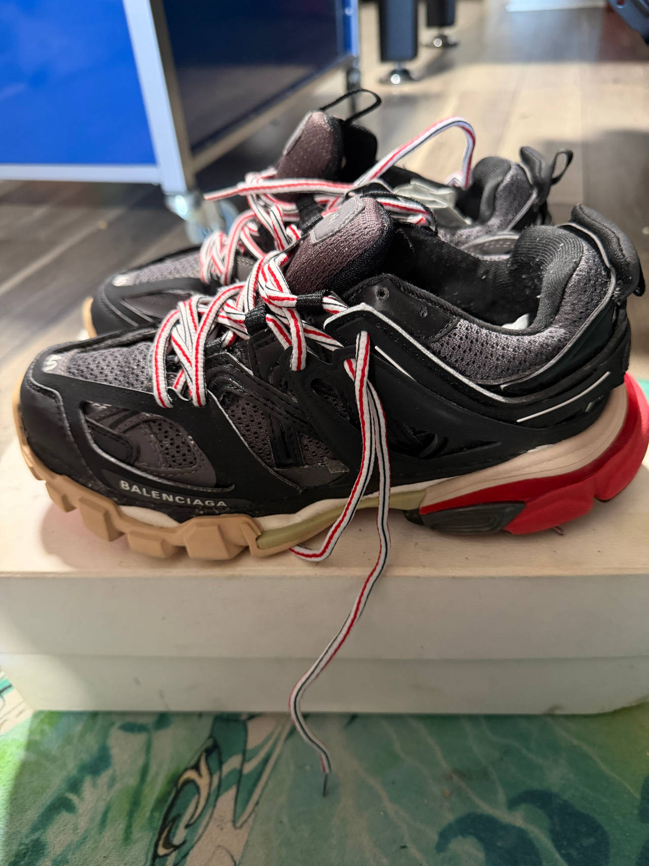 Balenciaga Track Sneaker Black Red Tan