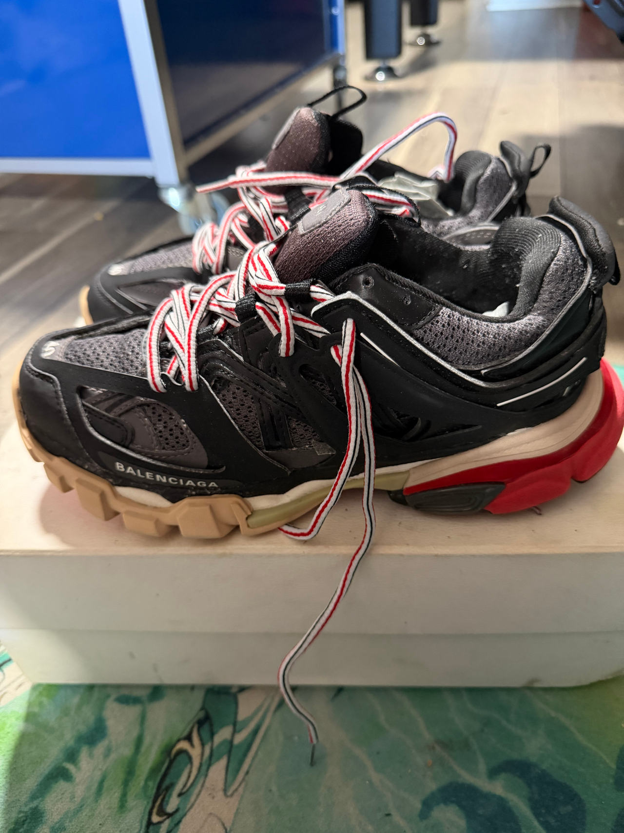 Balenciaga Track Sneaker Black Red Tan