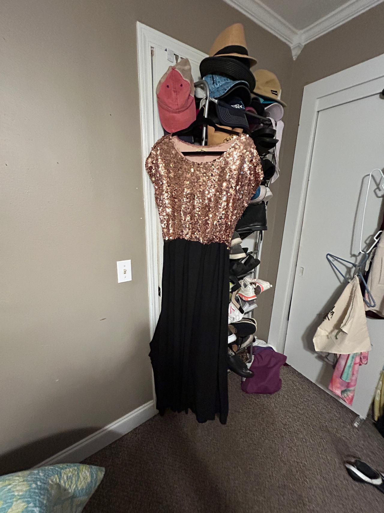 Sequin Top Maxi Dress