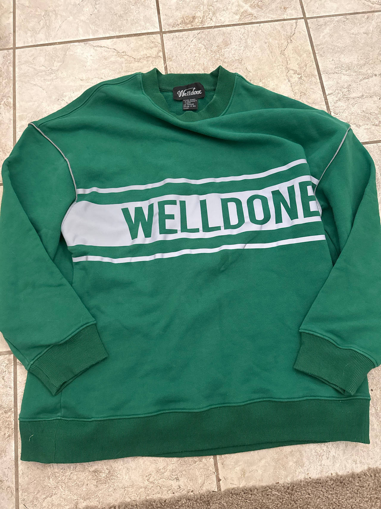 We11done Green Logo Sweatshirt Size S