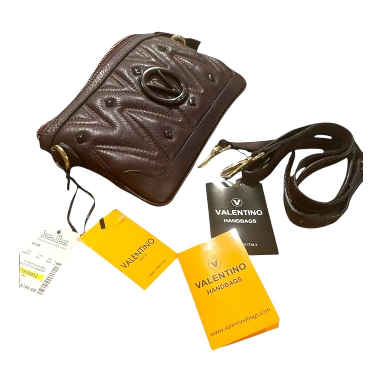 Valentino Brown Quilted Crossbody Handbag